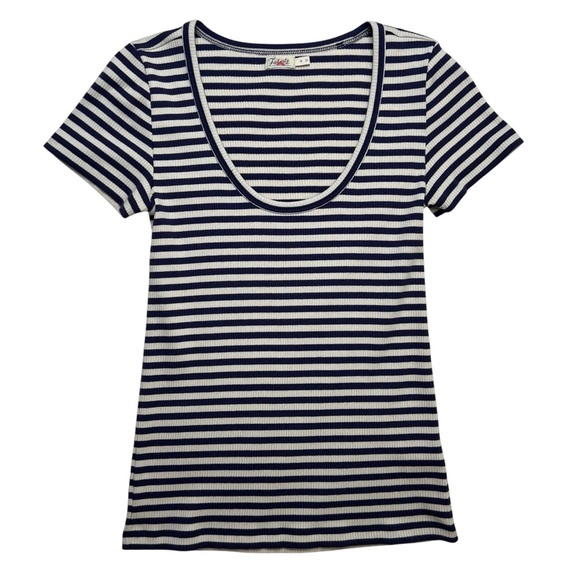 Fatherty Freestyle Rib Knit Tee Blue White Stripe Size M - Picture 4 of 10
